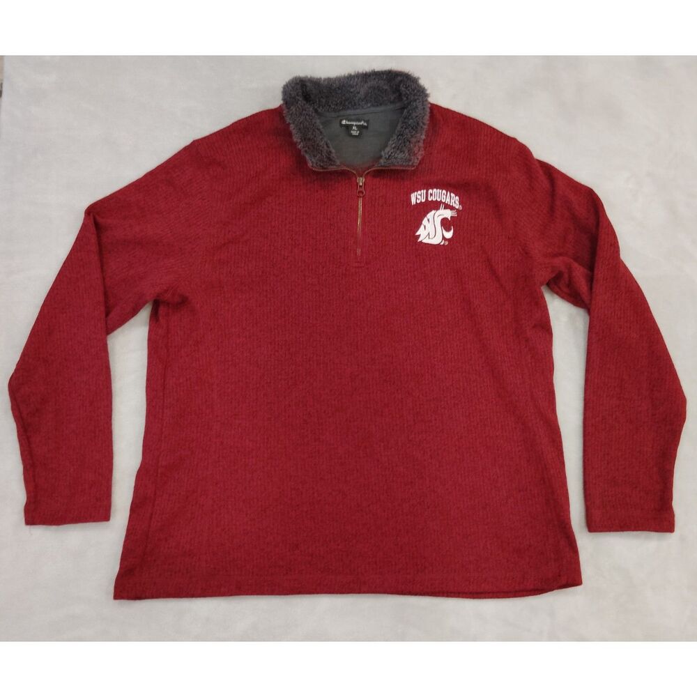 WSU Washington State Cougars 1/4 Zip Pullover Sherpa Collar Men’s XL